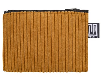 Etui klein Cord ocker Mini Vegan Handgenäht in Berlin Geldbörse für Kinder Damen Herren Unisex Mini-Geldbörse Portemonnaies