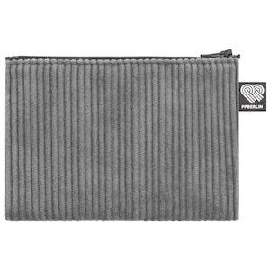 Etui Medium Cord Grau (Allzweck-Täschchen) – Kosmetiktasche, Reise-Organizer, Kabeltasche, vegan fair made in Germany (Berlin)