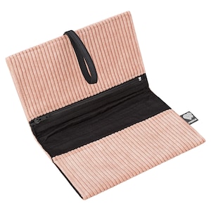 Tabaktasche Cord Rosa (6 Fächer) – Drehertasche Tabakbeutel Damen Herren vegan fair made in Germany (Berlin)