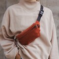 Corduroy Fanny Pack small 2 pockets many colors – Vegan, Unisex Crossbody Belt Bag, Handmade in Berlin