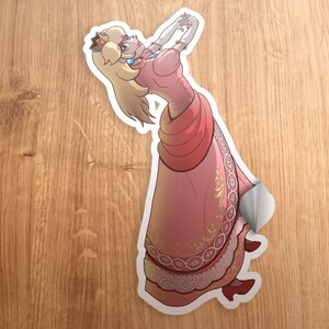 Princess Peach from Mushroom Kingdom Super Mario 3" Die-Cut Glossy Vinyl Sticker