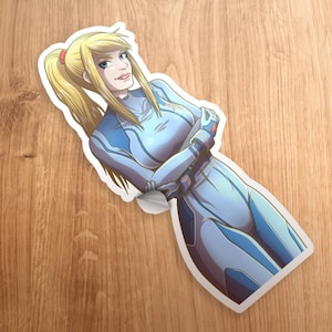 Zero Suit Samus Metroid Zero Mission Dread Prime 3", gestanste glanzende vinylsticker
