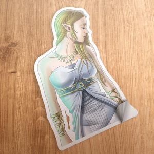 Silent Princess Zelda Goddess Hylia Breath of the Wild 3&quot; Die-Cut Glossy Vinyl Sticker