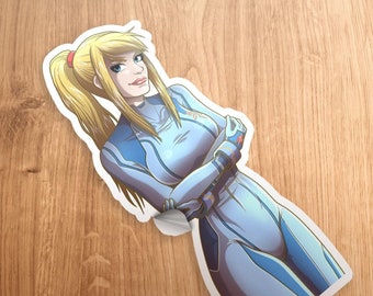 Zero Suit Samus Metroid Zero Mission Dread Prime 3" Die-Cut Glossy Vinyl Sticker