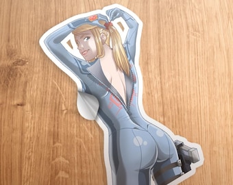 Zero Suit Samus Unzipped Metroid Zero Mission Dread Prime 3" Die-Cut Glossy Vinyl Sticker