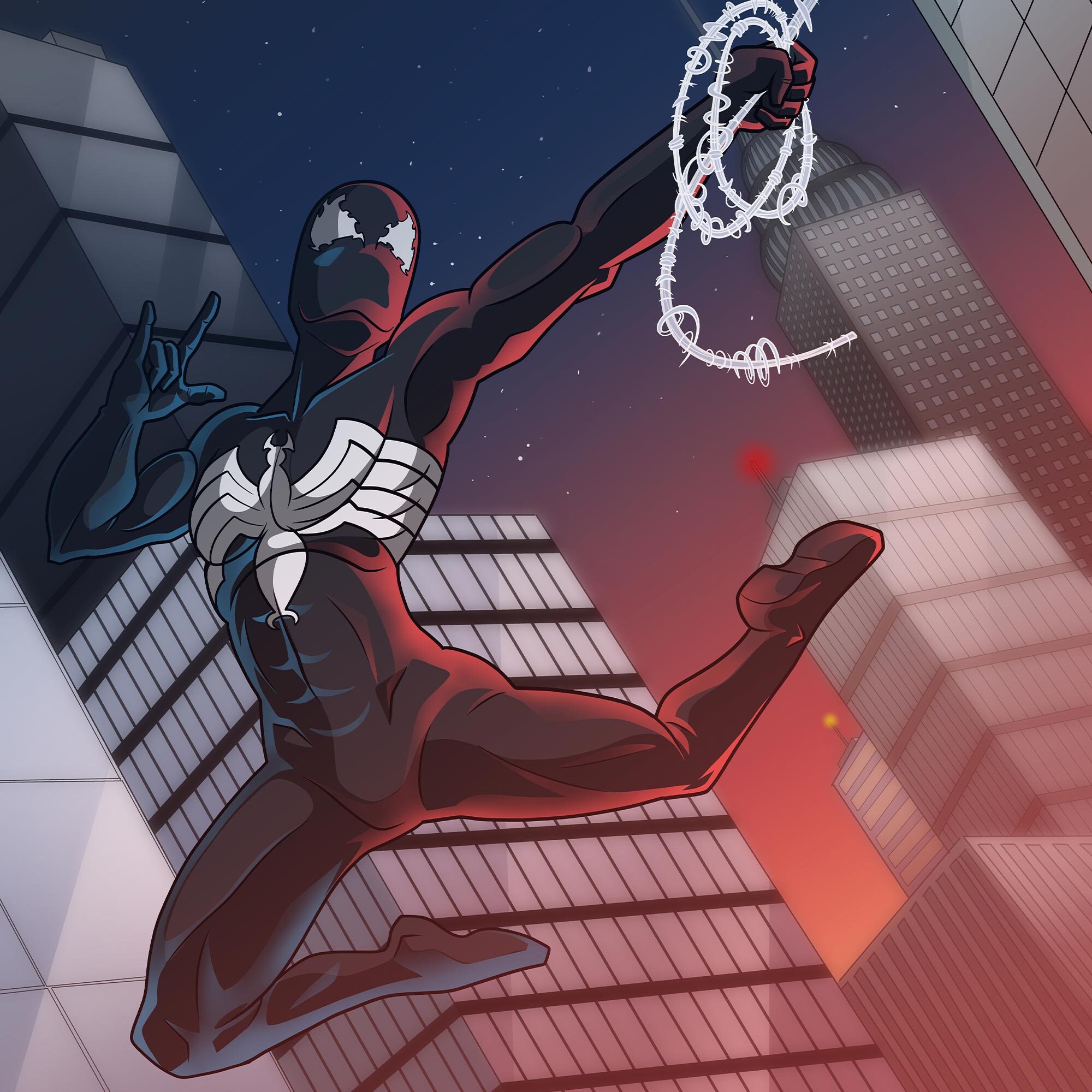 Symbiote Costume Spider Man Black Suit Swinging In New York Etsy