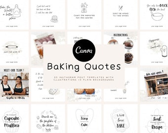 Instagram Post Templates Canva | Baking quotes for Instagram | Canva Designs - Bakery instagram - Templates for instagram -Instagram posts