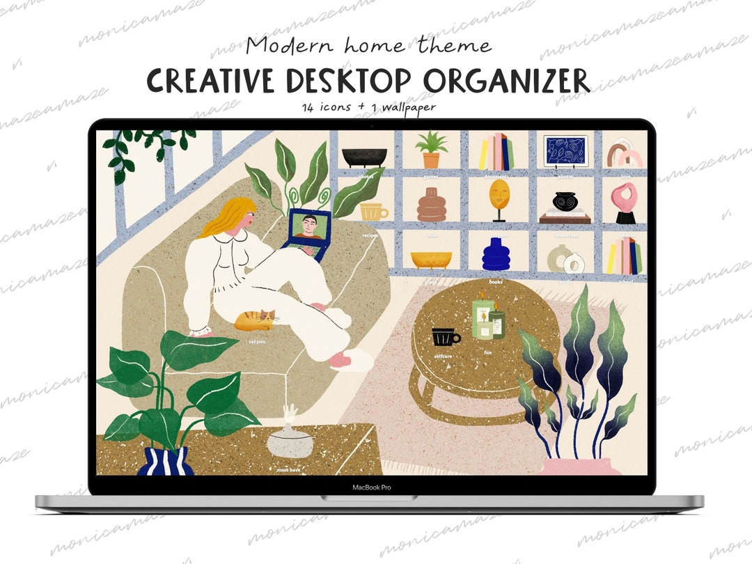 Creative Desktop Wallpaper Organizer, MacBook Folder Icons, Mac Windows ...