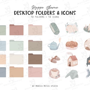 Hygge Desktop Wallpaper Organizer, MacBook Folder Icons, Mac Windows ...