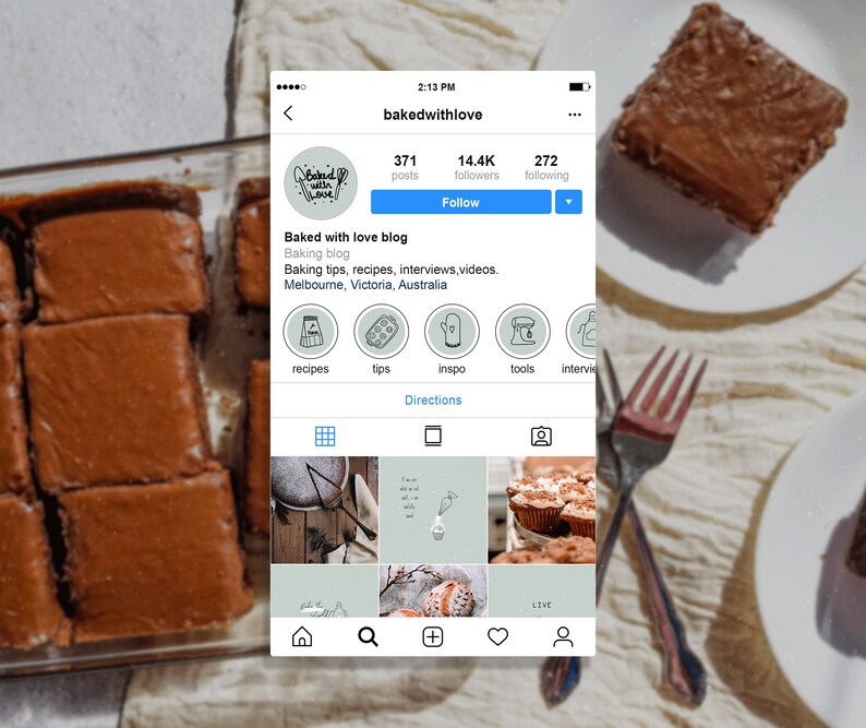 Baking Blog Description Instagram Story Highlight Icons - Baking Covers, Mint Green Bakery ...