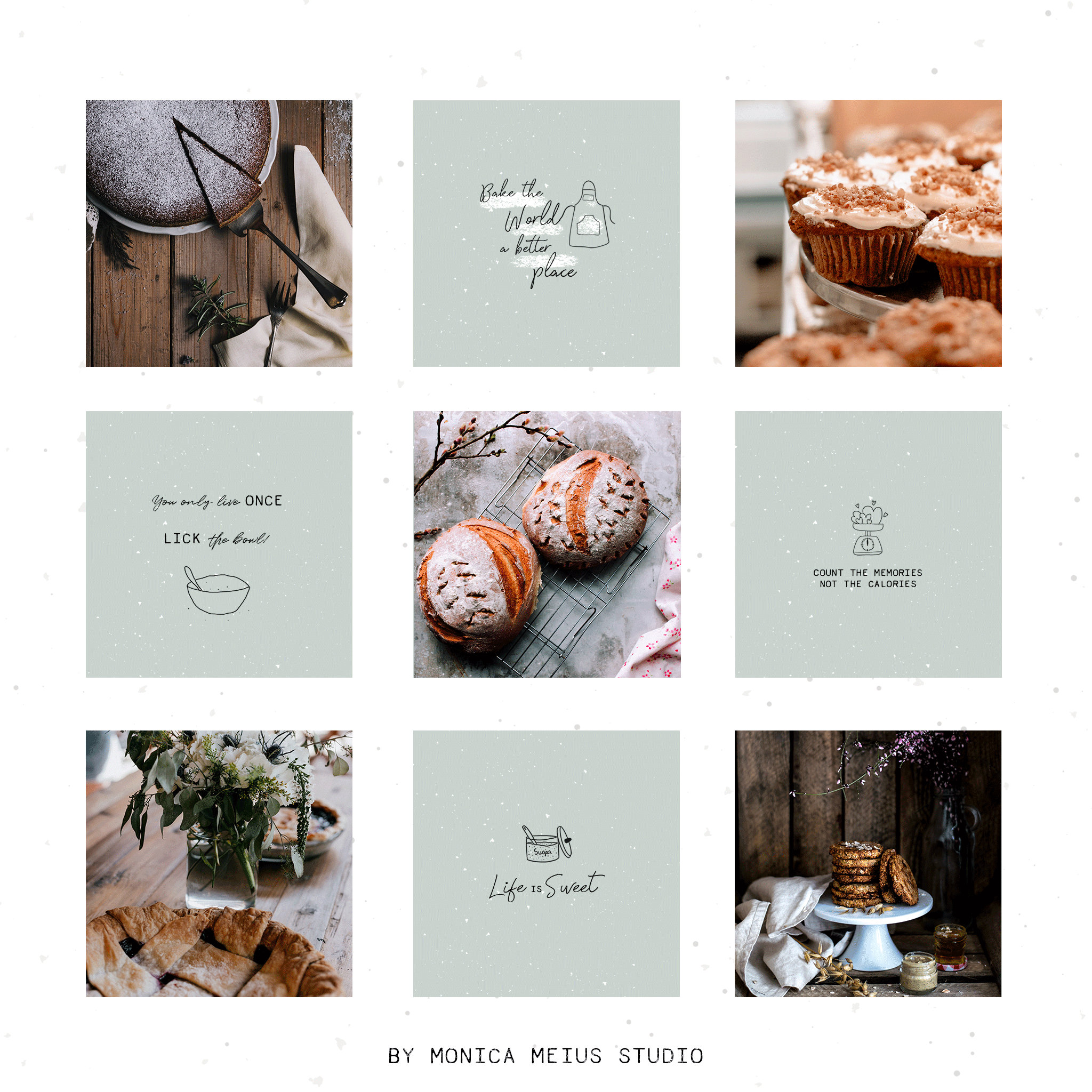 Bakery Instagram Posts Baking Quotes Hand Drawn Bakery Etsy UK