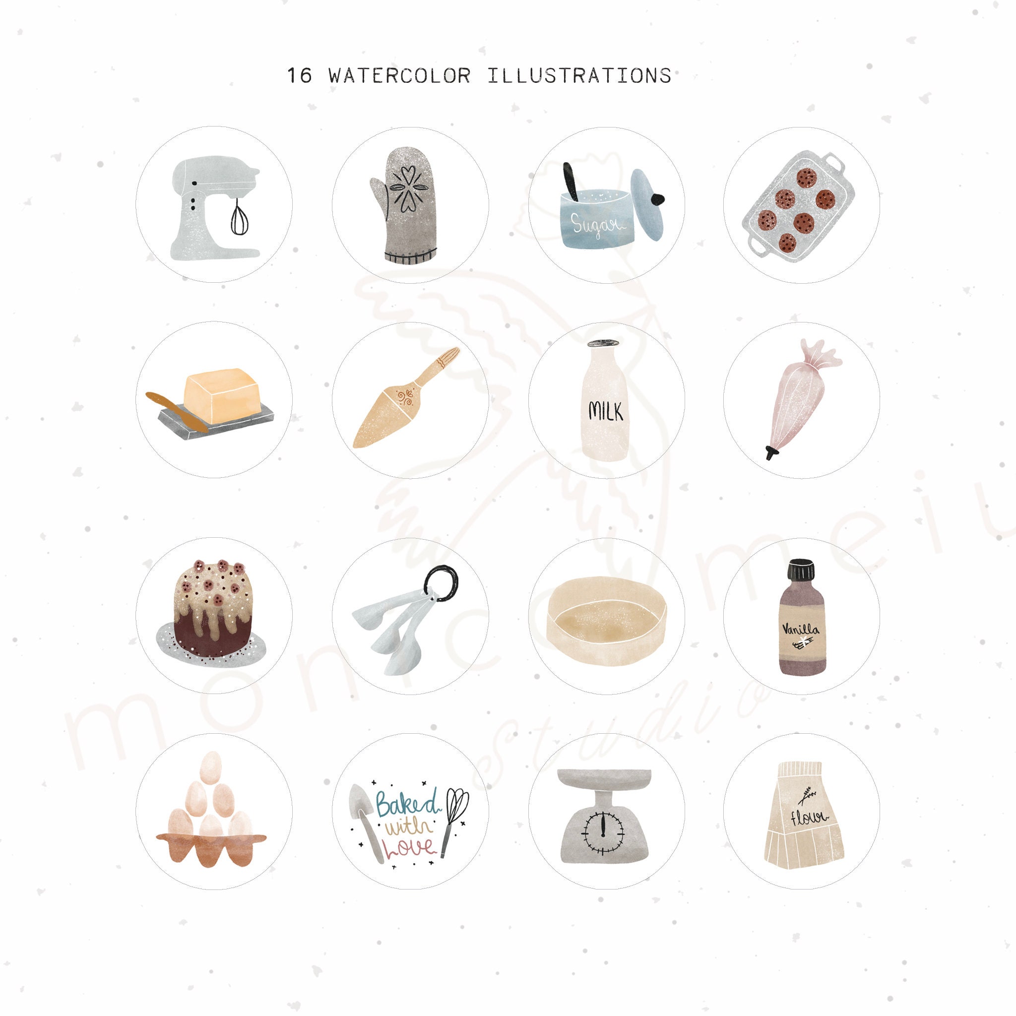 Bakery Instagram Story Highlight Icons Baking Watercolor Neutral ...