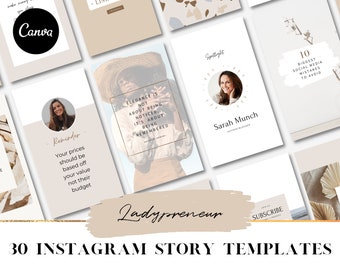 Plantillas de historias de Instagram neutrales beige, historias de Instagram de Canva, plantillas de Canva de Instagram, plantillas de Canva de redes sociales