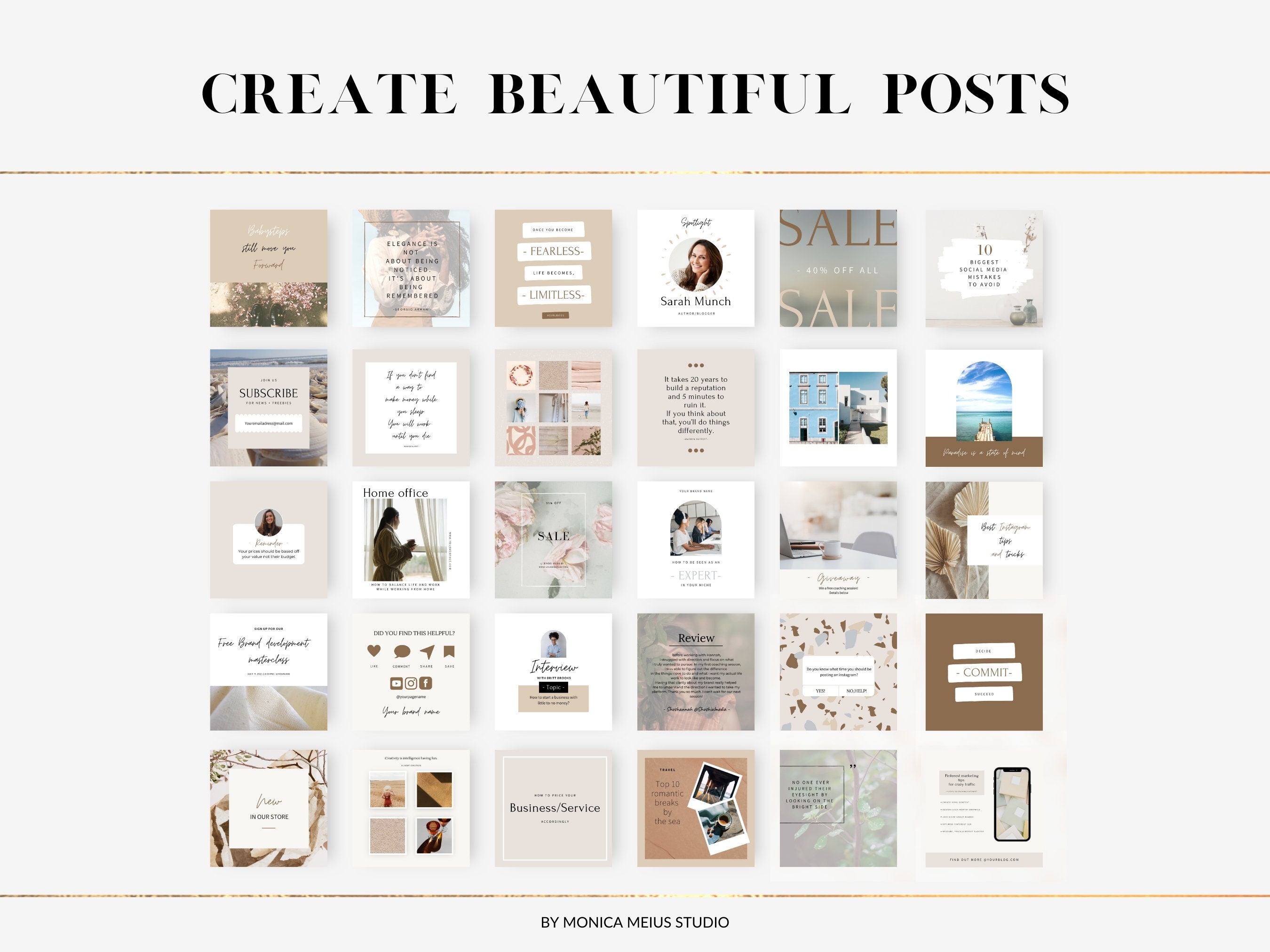 Beige Neutral Instagram Post Templates - Canva Instagram Post Templates ...