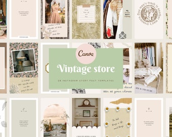 Vintage Instagram Story Templates | Farmhouse Instagram Story template | Canva Templates | Templates for Instagram | Editable templates