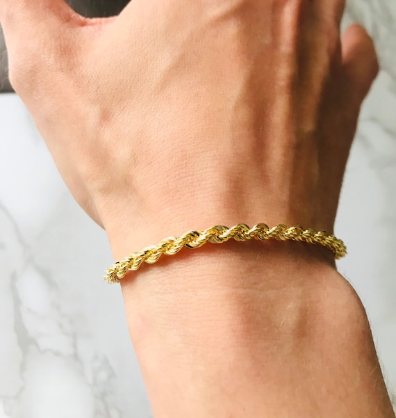 Real 9karat Gold Rope Chain Bracelet for men
