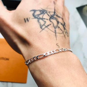 Men&#39;s Figaro Bracelet in Sterling Silver | 7.5 inches