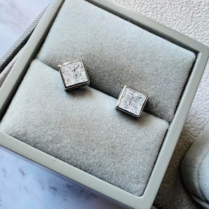 925 sterlingzilveren vierkant 5 mm cz-kristal herenoorstekers