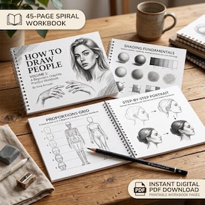 How to Draw People PDF Realistic Figure Drawing Workbook | Step-by-Step Graphite Sketching Guide | Beginner Art Tutorial | Digital Download