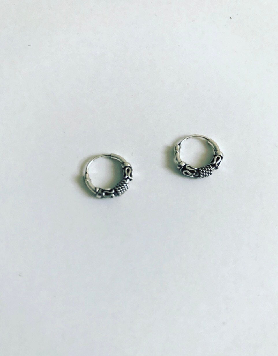 Mens 8mm shop hoop earrings