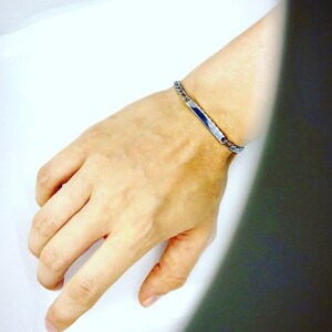 thumbnail image 2 of Pure Luxe Jewelry Men's 8.5" Stainless Steel Figaro Chain Bracelet - 14mm Width, High Polish, Lobster Clasp 2 of 4