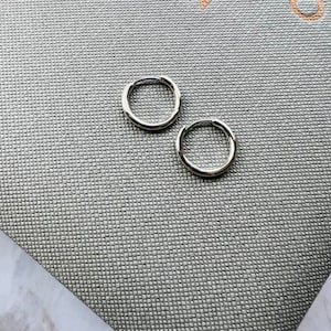Hinged Hoop earrings in solid sterling silver 12mm small hoop