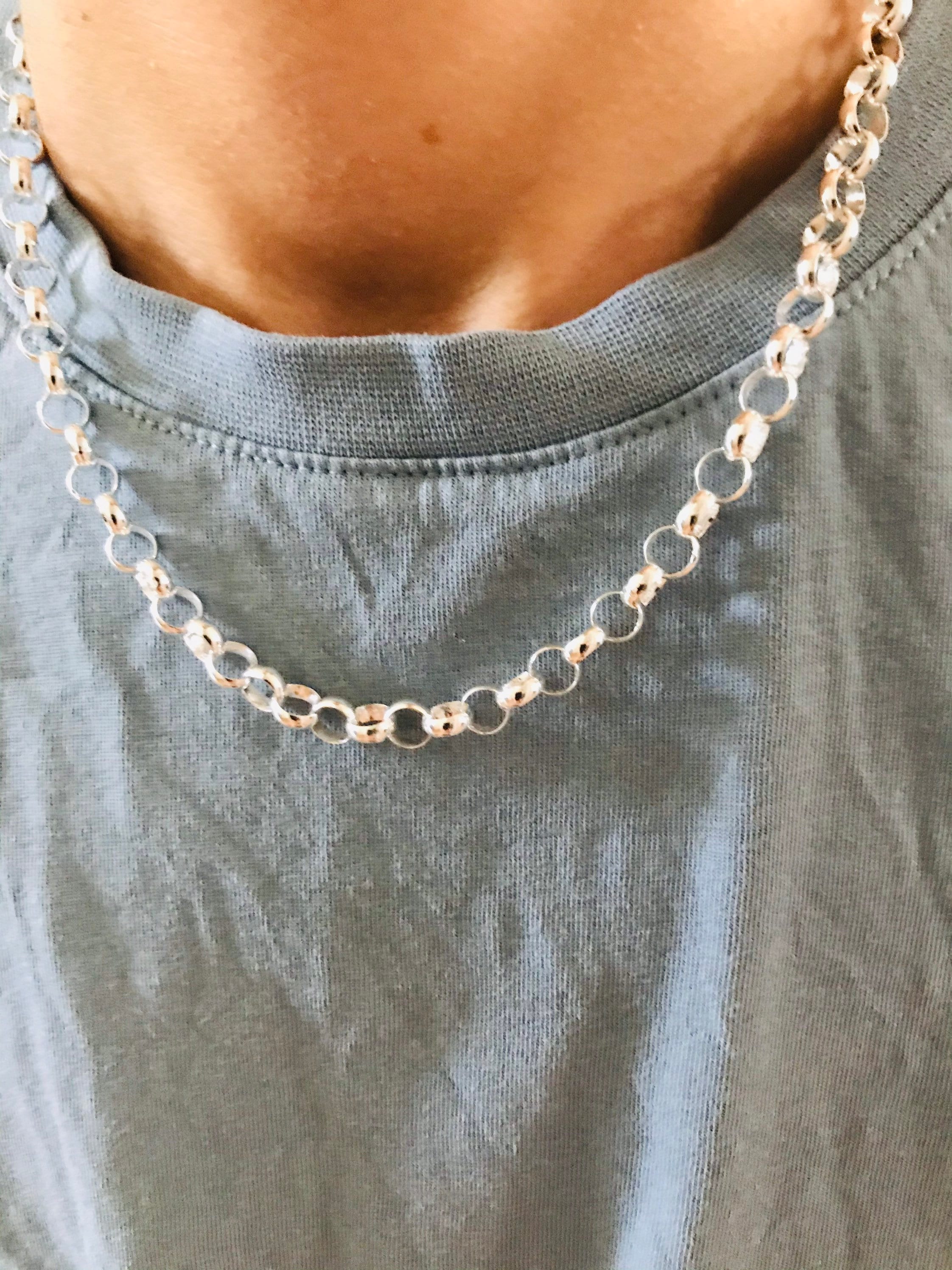 Silver belcher chain 18 inch best sale