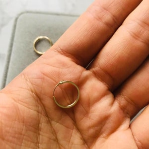real gold 9ct gold 12mm hoops sleeper earrings for men