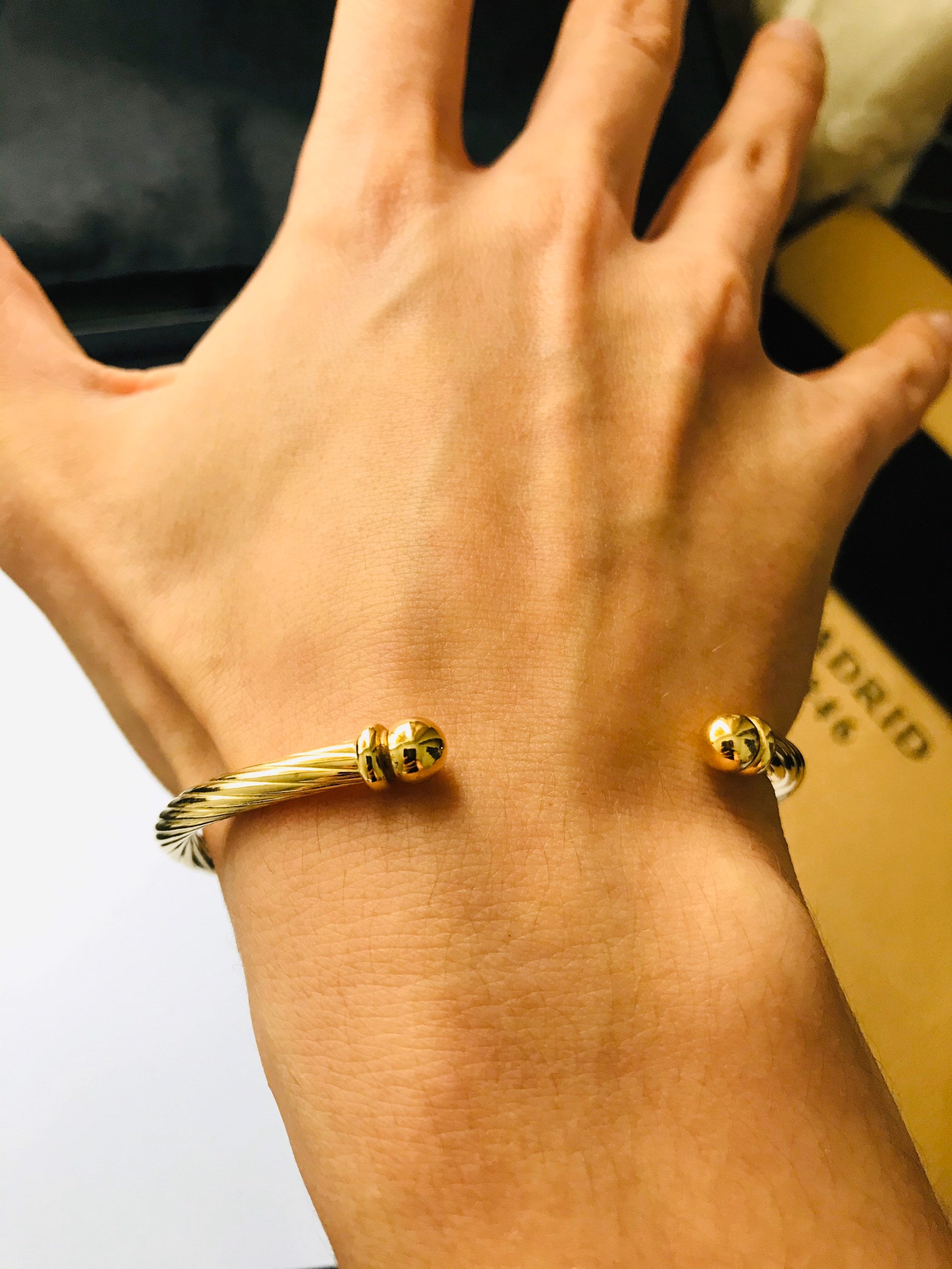 Gold plated sale torque bangle
