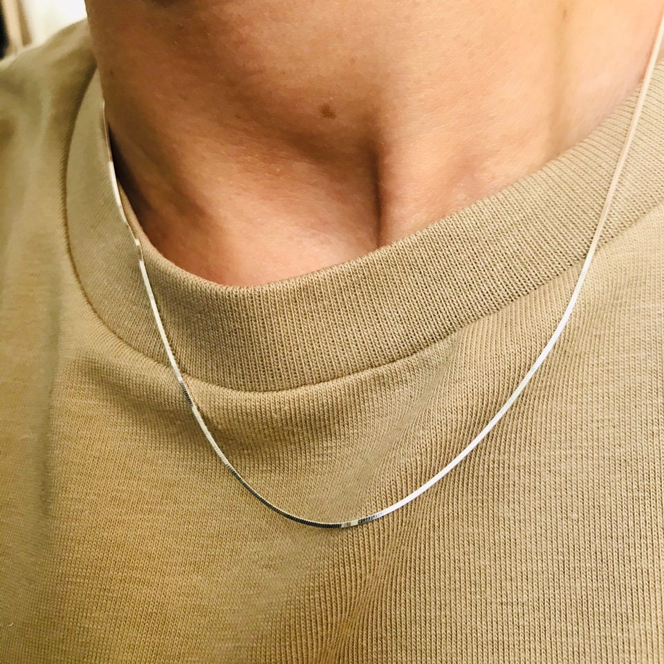 Thin Silver Snake Chain Necklace, Mens Silver Necklace Chain Round Silver  Chain for Men Minimalist Jewelry by Twistedpendant 