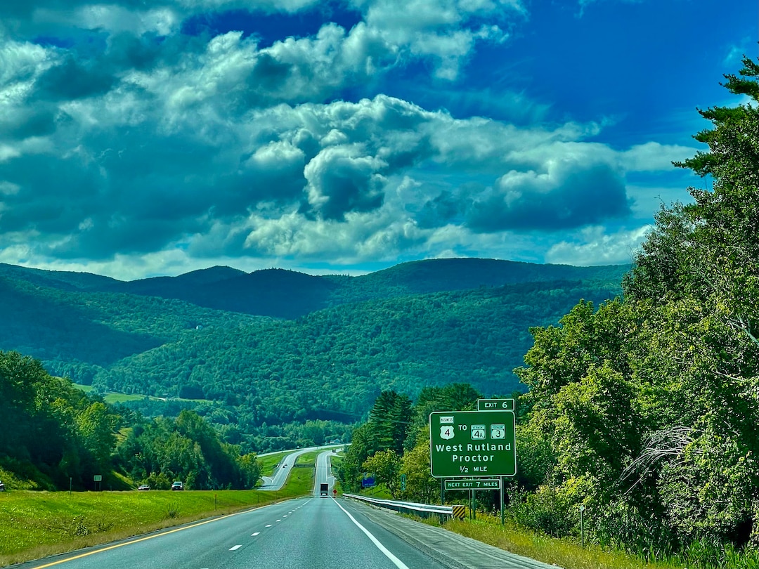 Vermont Photography, Green Mountains, Vermont Highway and Mountains Etsy