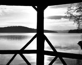 Lake Winnipesaukee photography, Black & white Lake Winnipesaukee sunrise, Meredith, New Hampshire photography, New England photography