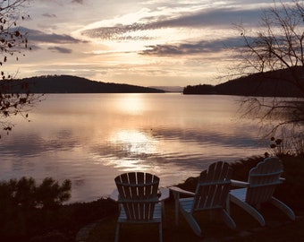 Lake Winnipesaukee sunrise, Meredith, New Hampshire, New England