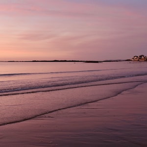 Maine photography, Atlantic Ocean sunrise along Wells Beach, Maine seascape, Maine art