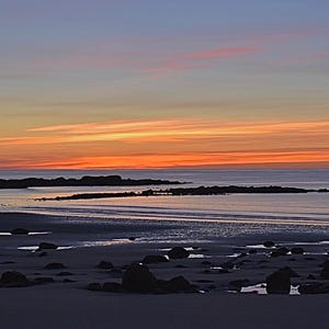 Sunrise along Atlantic Ocean,  Wells, Maine