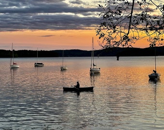 Vermont photography, Sunset at Lake Bomoseen, Vermont