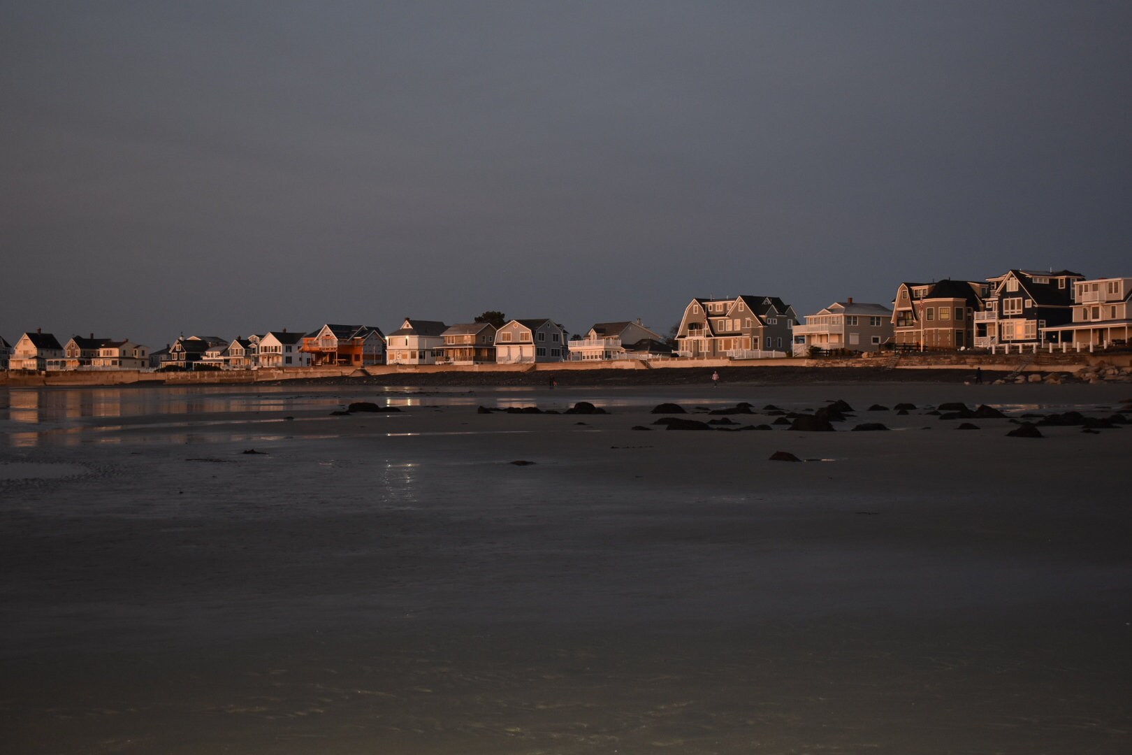 Sunrise at low tide along Wells Beach Maine Etsy