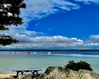 Lake Winnipesaukee Photography Print, New Hampshire Beach, Moultonborough