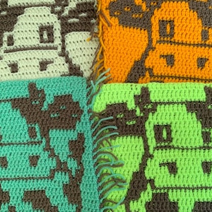 Cute cow mosaic crochet