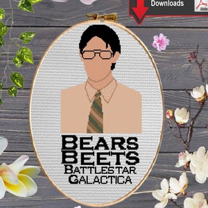 Dwight Schrute Cross Stitch Pattern PDF, The Office Cross Stitch Pattern, Michael Scott Cross Stitch Pattern, Dwight Cross Stitch Pattern