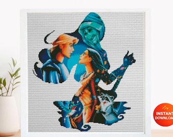 Forest Princess Cross Stitch Pattern PDF, Spirit of Nature Princess Embroidery Design, Fantasy Tribal Princess Needlework, Storybook Princess