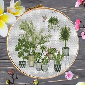 Kreuzstichmuster Kaktus, Kreuzstich Botanischer Stich, Pflanzen Kreuzstich, Modernes Kreuzstichmuster, Sukkulenten Kreuzstichmuster pdf