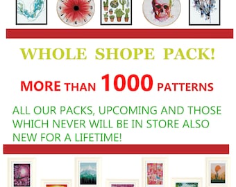 Whole Shop Cross Stitch Patterns Mega Bundle PDF | 1000+ Charts | Lifetime Pack | All Designs + Future Releases | Instant Download