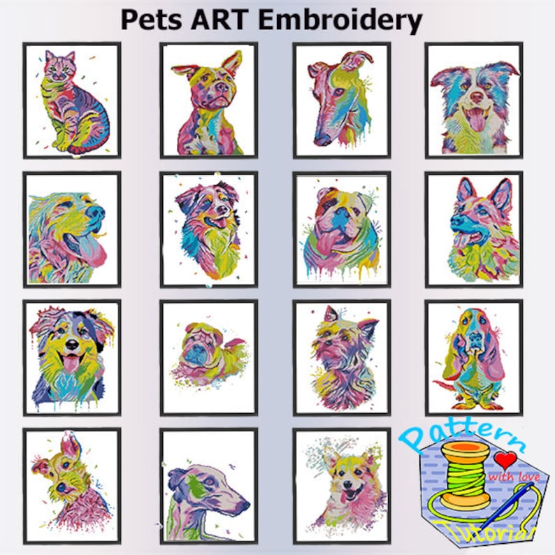Australian Shepherd 373 modern cross stitch pattern Watercolor cross stitch Easy Cross Counted Pattern Dog cross stitch pattern animal cross