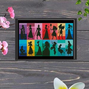 Prinzessinnen-Silhouette-Kreuzstichmuster, Helden, Prinzessinnen-Silhouette, Prinzessinnenkleid, Schloss-Kreuzstich, Baby-Kreuzstich, 90er-Jahre-Cartoons