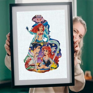 Little Mermaid, Ariel princess, Castle cross stitch pattern, cartoon embroidery, cartoon cross stitch pattern, 90s cartoons, baby cross