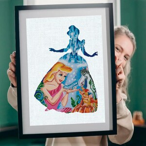 Aschenputtel, Aschenputtel-Prinzessin, Schloss-Kreuzstichmuster, Cartoon-Stickerei, Cartoon-Kreuzstichmuster, 90er-Cartoons, Baby-Kreuz