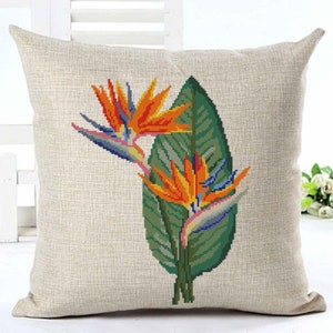 Paradijsvogelbloem #m143 Kruissteekpatroon pdf Strelitzia reginae kruissteek Botanische kruissteek Graeme Ross moderne kruissteek