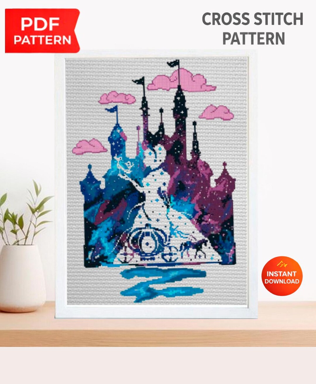 Cinderella Castle Cross Stitch Pattern PDF, Fairy Tale Castle ...