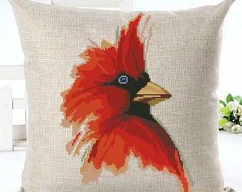 Bird Red Cardinal #m184 Embroidery, Bird cross stitch pattern nature art cross stitch modern cross stitch pattern pdf Embroidery pattern